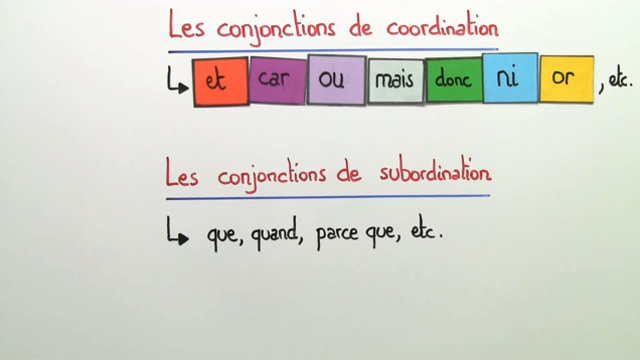 Beiordnende Konjunktionen – les conjonctions de coordination