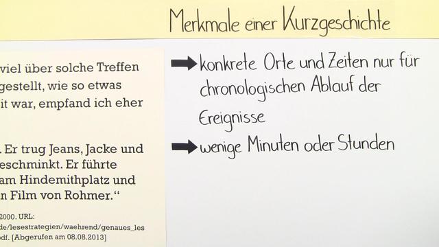 Merkmale einer Kurzgeschichte