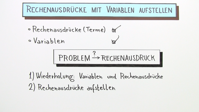 Rechenausdrücke mit Variablen aufstellen