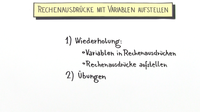 Rechenausdrücke mit Variablen aufstellen (Übungsvideo)