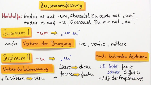 Supinum I und II - Beispiele