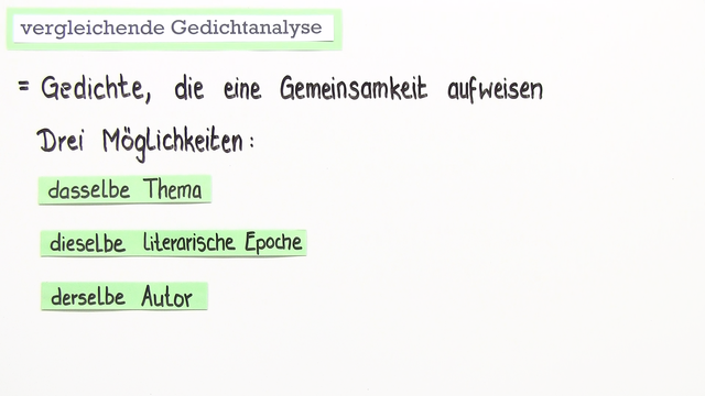 Vergleichende Gedichtanalyse – Arbeitsschritte