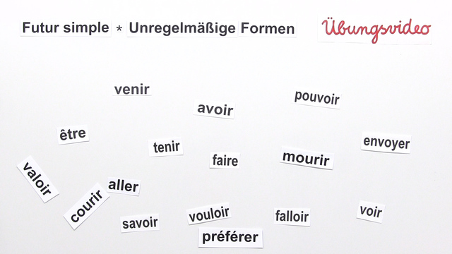 Futur Simple Unregelmäßige Verben Französisch Unregelmäßige Verben im Futur Simple (Übungsvideo 3) – Französisch