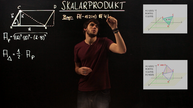 Skalarprodukt – Flächeninhalte von Parallelogrammen und Dreiecken
