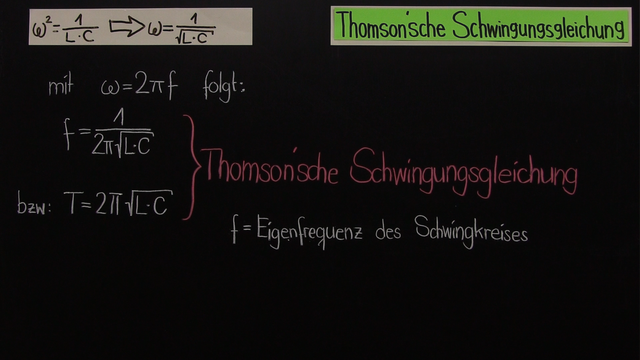 Thomson'sche Schwingungsgleichung – ungedämpfte elektromagnetische Schwingung