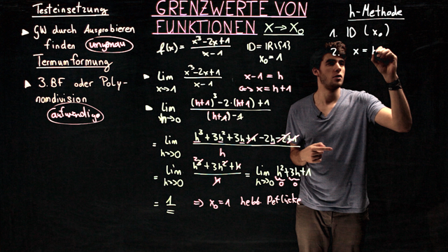 Grenzwerte von Funktionen für x → x0 – h-Methode
