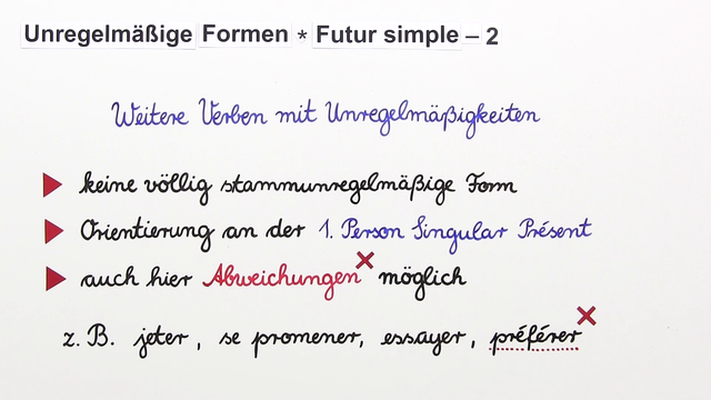 Wie bilde ich das Futur Simple der unregelmäßigen Verben? (2)