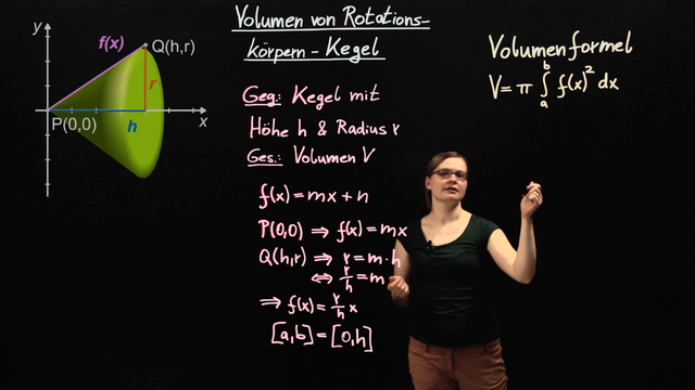 Volumen von Rotationskörpern – Kegelvolumen