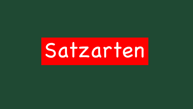 Satzarten