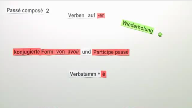 Passé Composé – regelmäßige Verben mit „avoir“ (2)