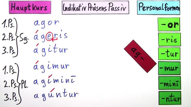 Latein Alle Zeiten Aktiv Passiv Tabelle Passiv Präsens – Überblick – Latein online lernen