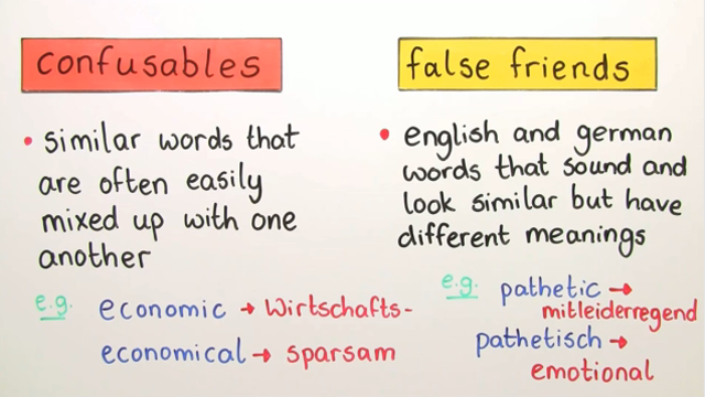 Confusables and False Friends (Übungsvideo)