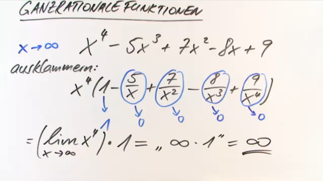 Ganzrationale und gebrochenrationale Funktionen – Verhalten im Unendlichen