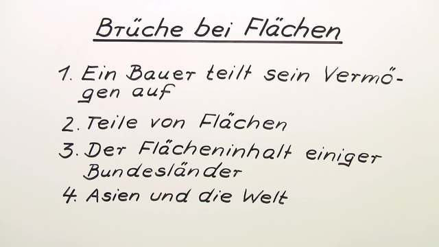 Brüche bei Flächen