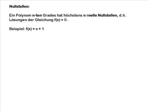 Nullstellen ganzrationaler Funktionen – Einführung