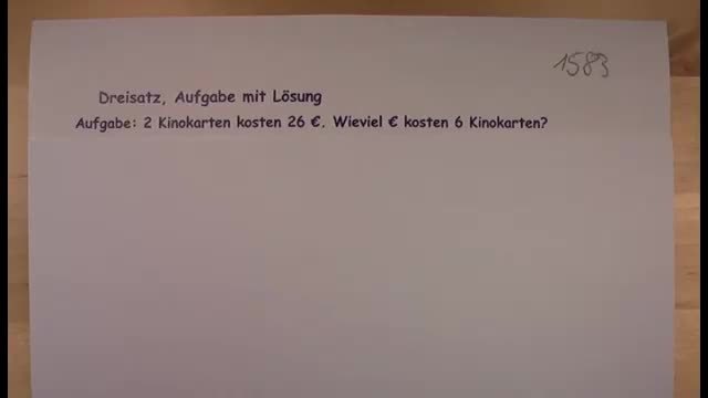 Dreisatz (Übungsvideo 2)