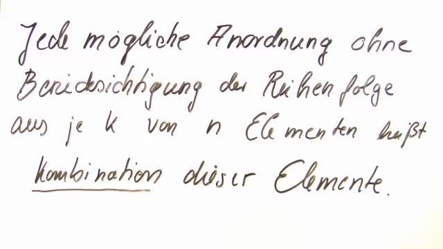 Ziehen ohne Reihenfolge – Kombinationen