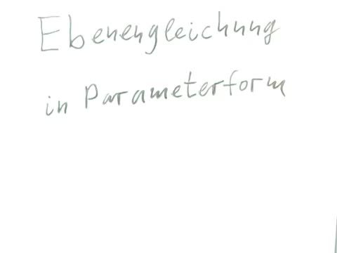Ebenengleichungen in Parameterform – Einführung