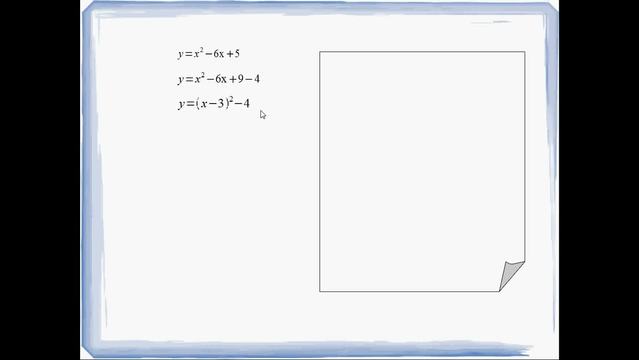 Quadratische Ergänzung – Beispiel y=x²-6x+5