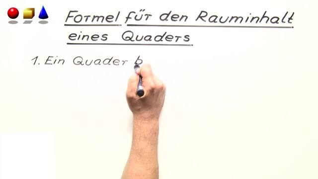 Formel für das Volumen eines Quaders